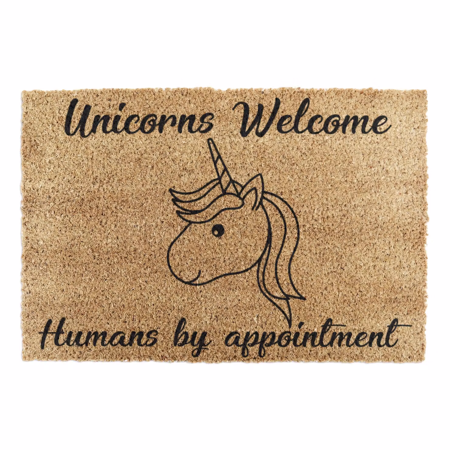 Artsy Mats Unicorns Welcome Humans By Appointment Doormat, Black, W: 60 cm, D: 40 cm – 4