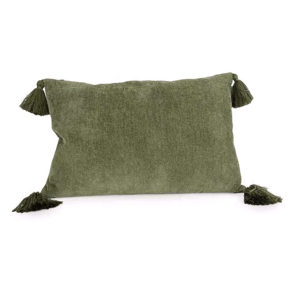 Madison & Mayfair Rectangular Green Tassel Cushion W/D/H: 60 x 40 x 40 cm – 2