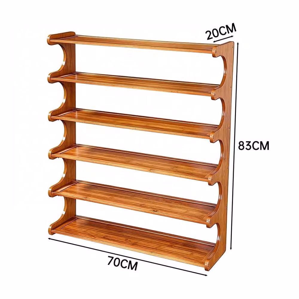 PAWNORA 6 Tier Wooden Shoe Rack in Brown – 2
