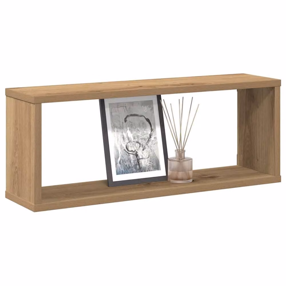 Berkfield Home Artisan Oak Wall Cube Shelves, 6 Piece Set in Brown, W/D/H: 60 x 15 x 23 cm – 2