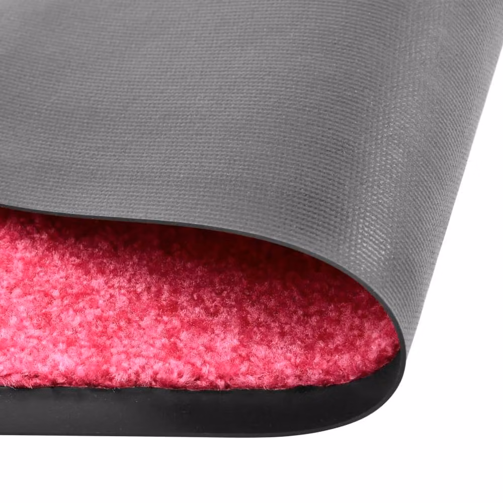 Berkfield Home Washable Non-Slip Pliable Doormat, Pink and Black, W: 60 cm, D: 40 cm – 3