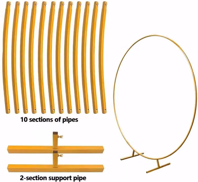 Kelvenix Gold Round Hoop Balloon Arch Frame for Weddings, Diameter: 200 cm