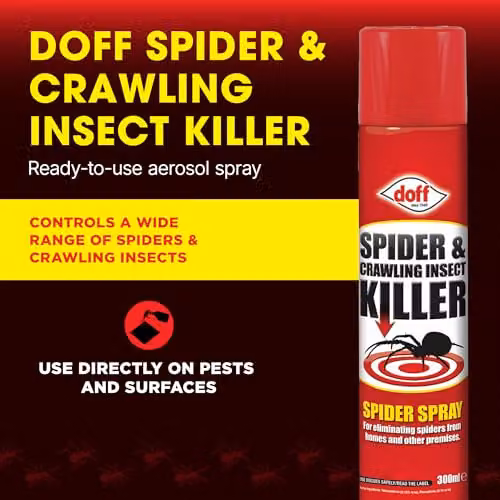 Doff Spider and Crawling Insect Killer Spray, 500ml Aerosol, Red – 2