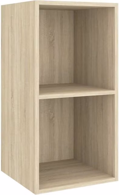Berkfield Home Wall-mounted TV Cabinet in Sonoma Oak and Beige, W/D/H: 37 x 37 x 72 cm – 1