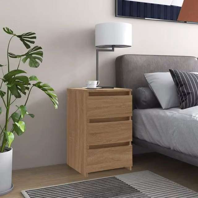 Berkfield Home Bed Cabinet in Sonoma Oak Brown, W/D/H: 40 x 35 x 62.5 cm – 1