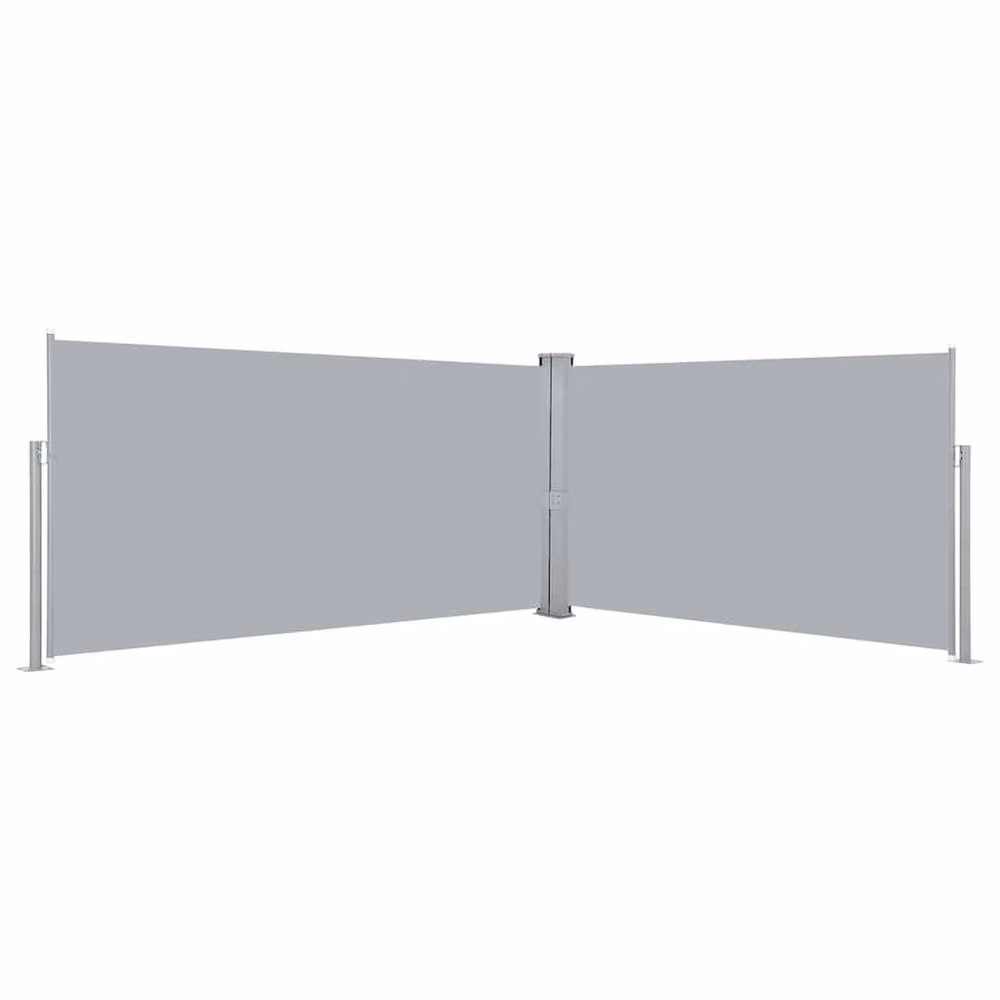 Berkfield Home Retractable Side Awning in Grey, W: 600 cm, H: 160 cm