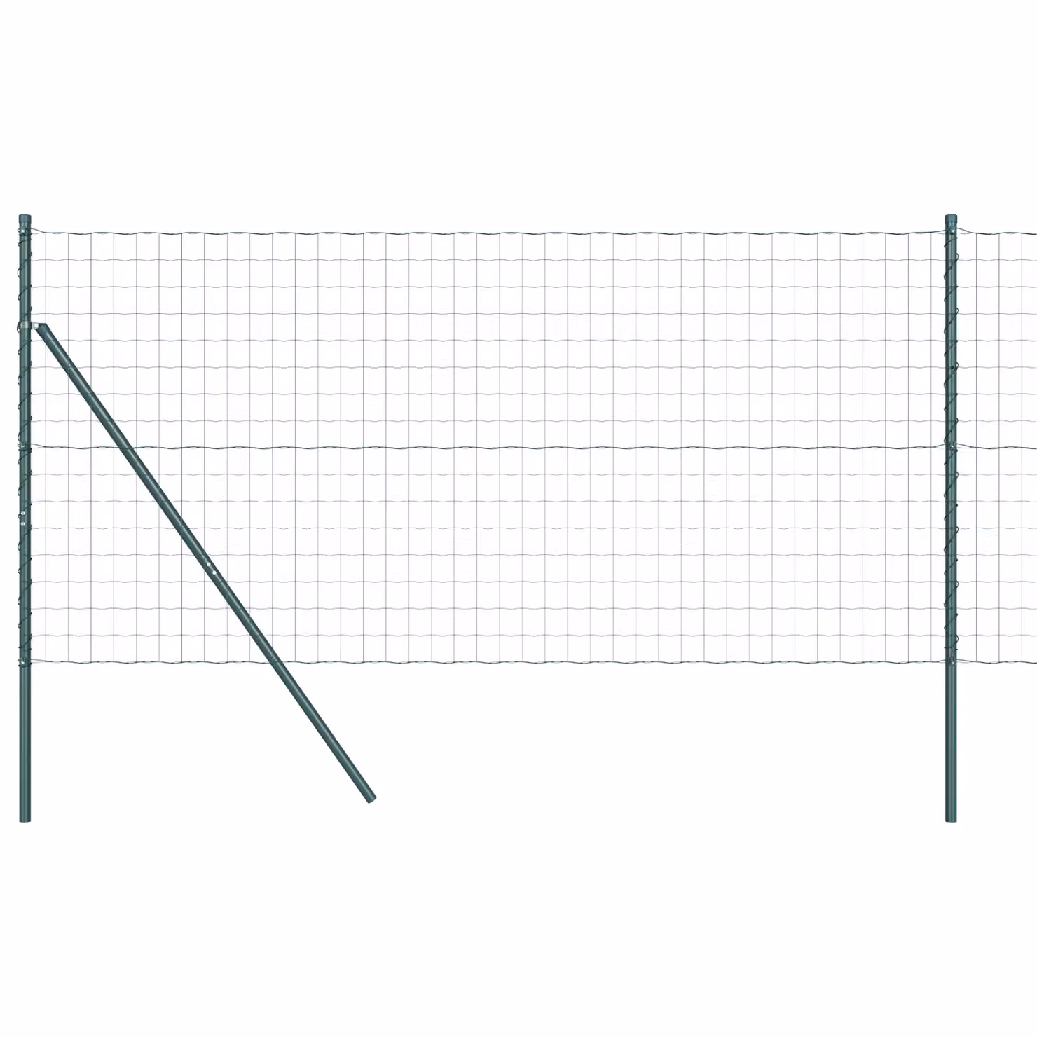 Berkfield Home Euro Fence with 7 Posts, Galvanised Steel, Green and Silver, W: 10 m, H: 1.4 m – 2