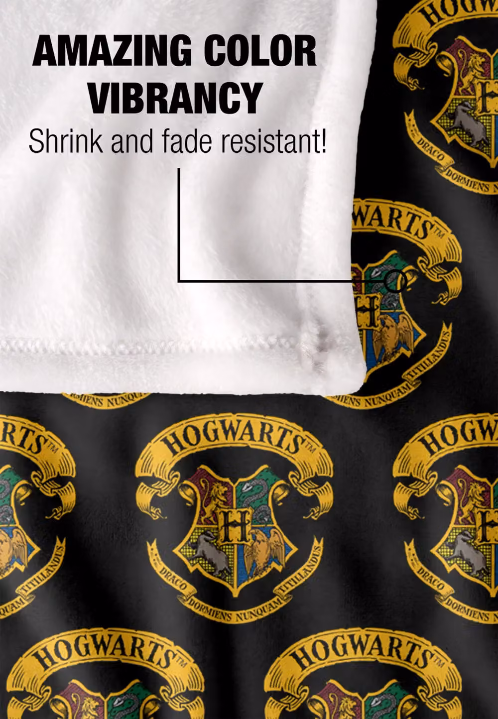 Logovision Harry Potter Hogwarts Crest Super Soft Fleece Throw Blanket, White and Multicolour, W/D/H: 152 x 127 x 1 cm – 4