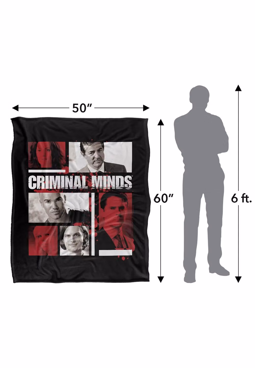LOGOVISION Criminal Minds Character Boxes Silky Touch Super Soft Fleece Throw Blanket, White, W/D/H: 152 x 127 cm – 9