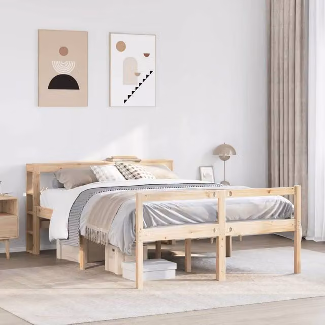 Berkfield Home Senior Bed with Headboard in Brown, W/D/H: 160 x 200 cm – 1