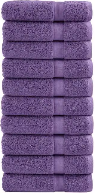 Berkfield Home SOLUND Premium Cotton Terry Shower Towels, Purple, 10 Pack, W: 70 cm, L: 140 cm, 600 gsm – 1