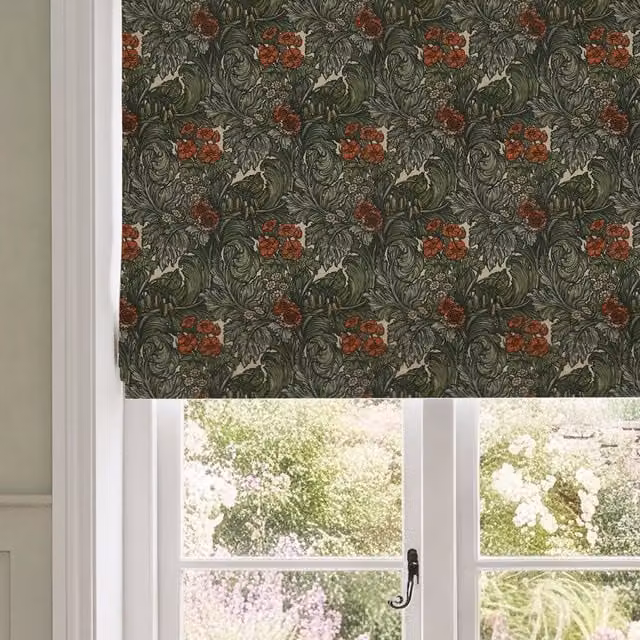 HOUSE Llewelyn-Bowen Hedgerovia Printed Velvet Made To Measure Roman Blind in Tangelo
