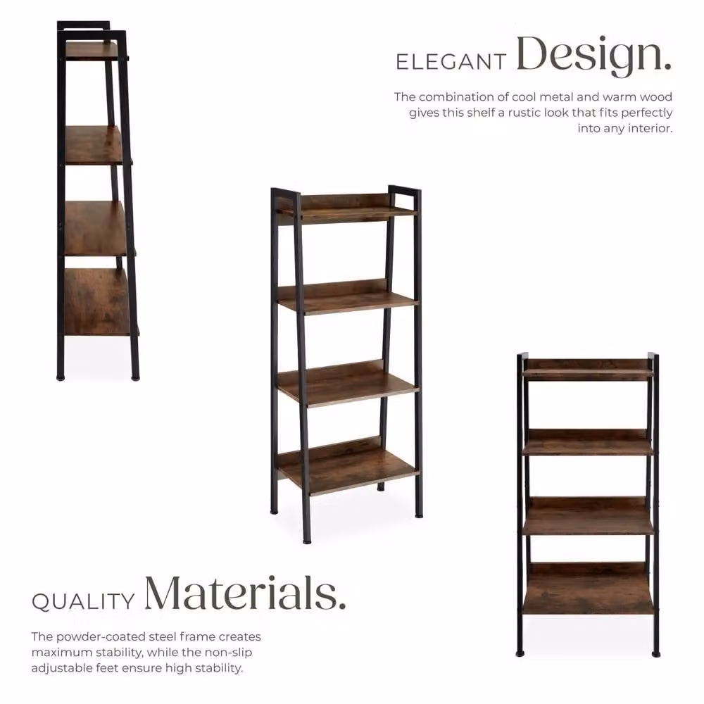 tectake Chatham Industrial Shelving Unit in Brown and Black – 4
