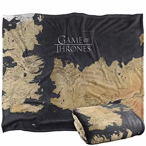 LOGOVISION Game of Thrones Throw Blanket, W/D: 152 x 127 cm, White and Multicolour Fleece