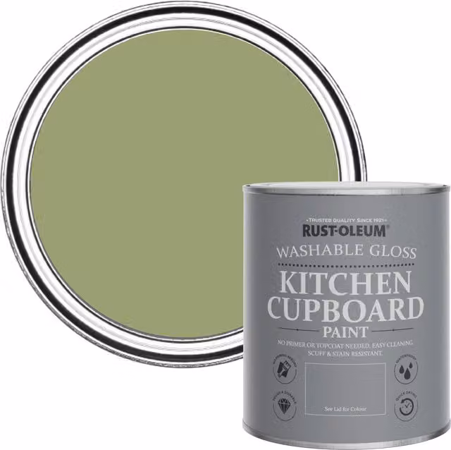 Rust-Oleum Kitchen Cupboard Paint in Gloss Finish, Familiar Ground Green, 750ml