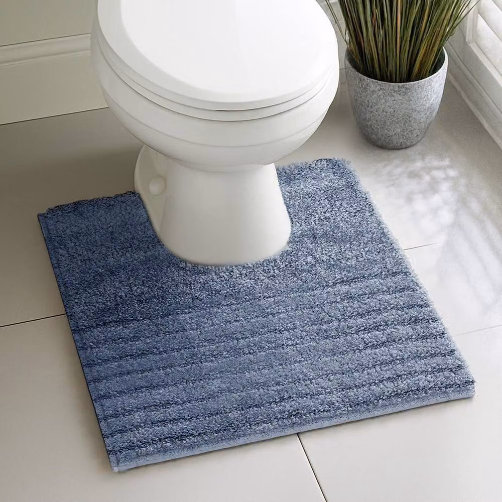 Velosso Linear Blue Microfibre Non-Slip Bath and Pedestal Mat, Small – 2