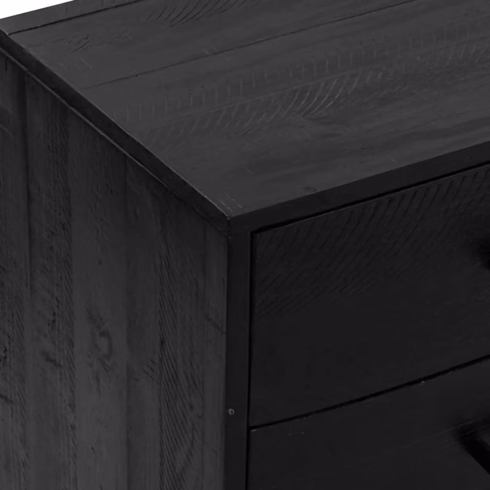Berkfield Home Black Vintage Sideboard in Solid Pinewood, W/D/H: 110 x 35 x 70 cm – 4