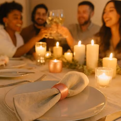Argon Tableware Gold Metallic Napkin Rings, Pack of 6, Diameter: 4.5 cm – 3