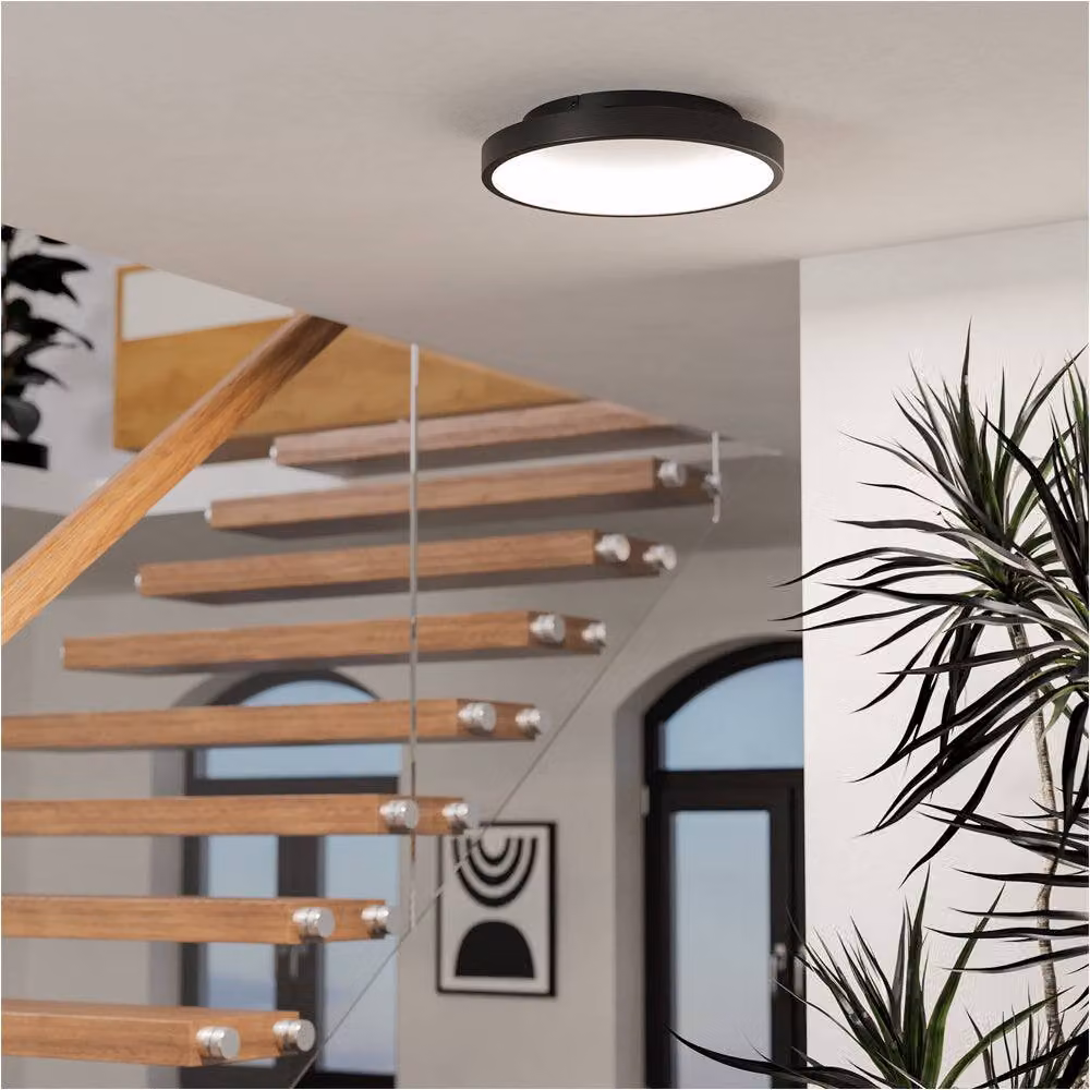 Loops 2 Pack Round LED Ceiling Light in Black – 3