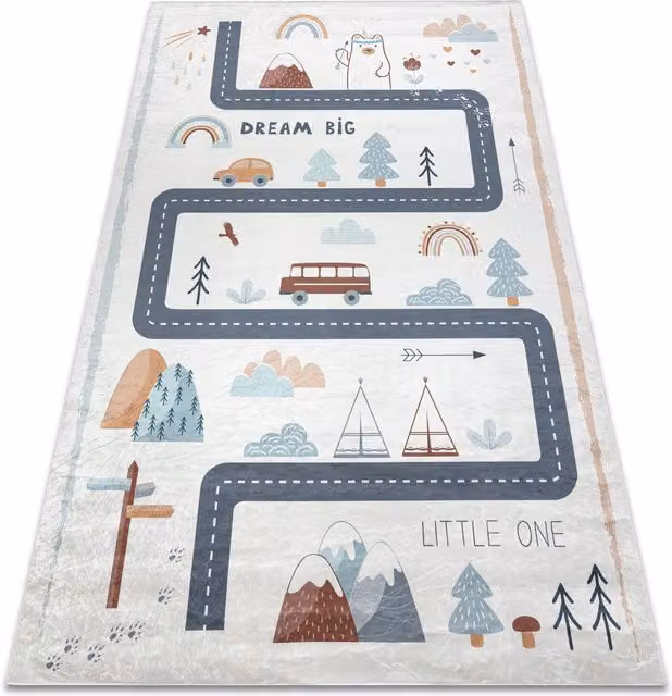 RugsX Bambino Kids Motif Rug in White, W: 200 cm, D: 290 cm – 1