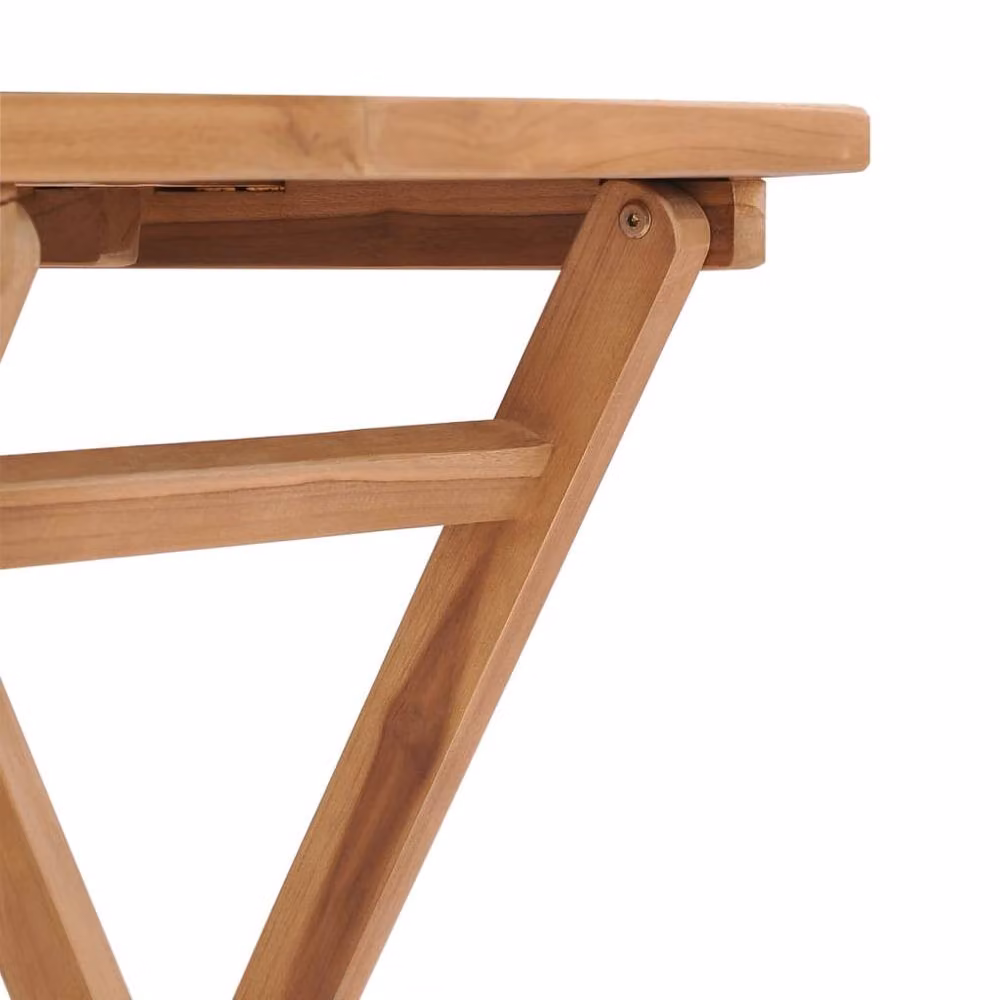 Berkfield Home Durable Folding Garden Table in Brown Solid Teak Wood, W/D/H: 60 x 60 x 75 cm – 3