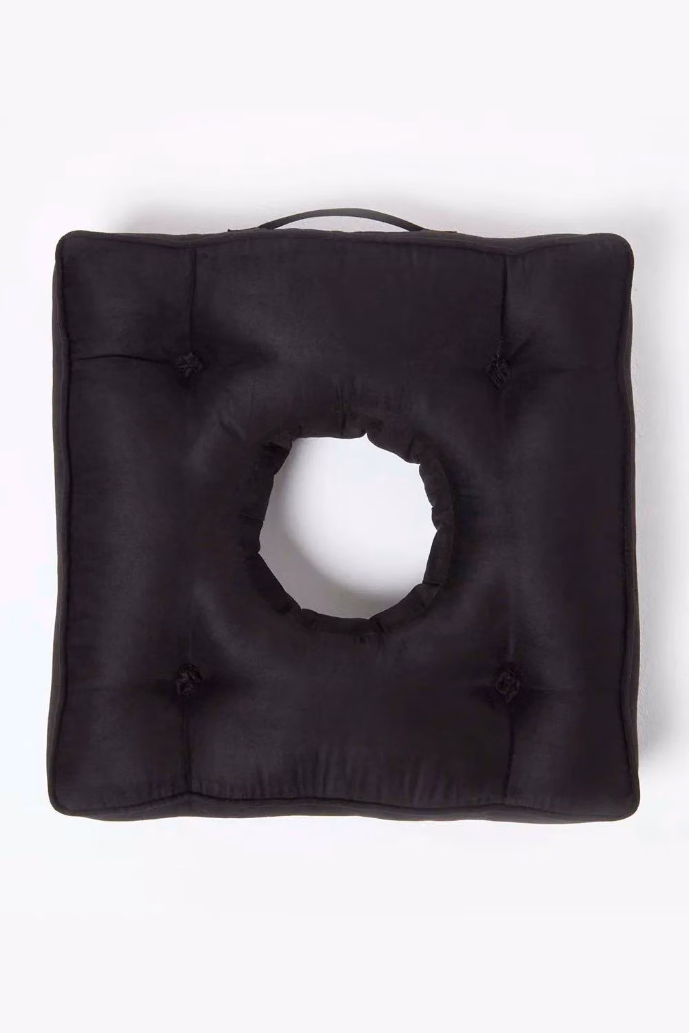 Homescapes Black Faux Suede Coccyx Cushion, W/D/H: 50 x 50 x 5 cm – 3