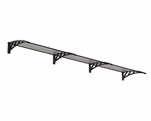 Palram Canopia Neo Twinwall Door Awning Canopy in Grey, W: 76 cm, H: 25 cm, L: 357 cm – 2