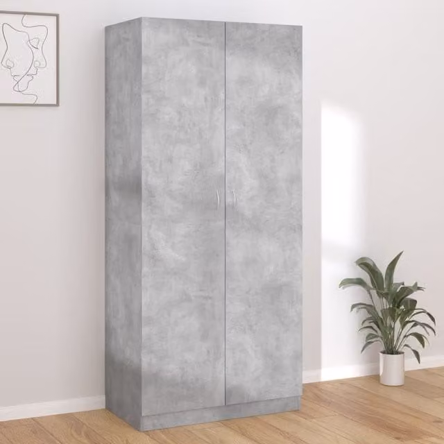 Berkfield Home Concrete Grey Wardrobe W/D/H: 90 x 52 x 200 cm – 1