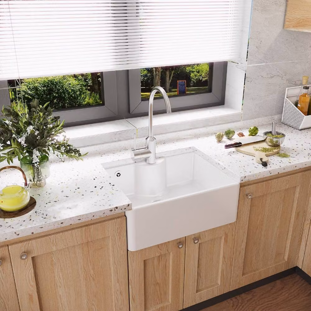 Balterley White Ceramic 1 Bowl Butler Kitchen Sink W/D/H: 59.5 x 45 x 22 cm – 2