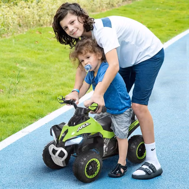 HOMCOM Green No-Power Ride-On Slider with Music and Lights for 18-36 Months