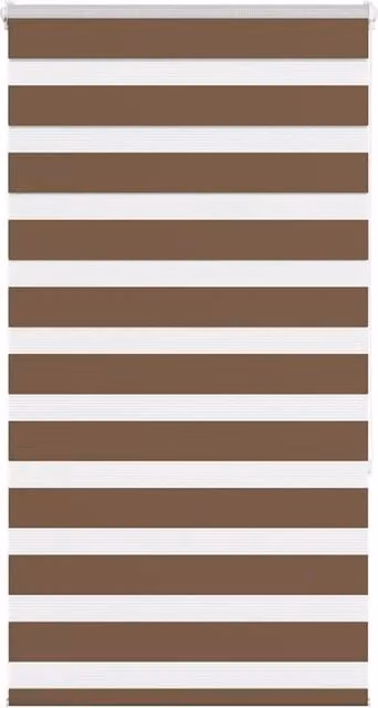 Berkfield Home Zebra Day and Night Blind in Brown Polyester, W: 70 cm, H: 150 cm – 1