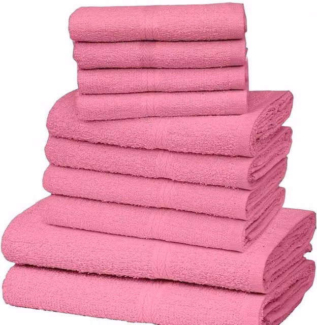 K Collection Egyptian Cotton Towel Set in Pink, 10 Pack