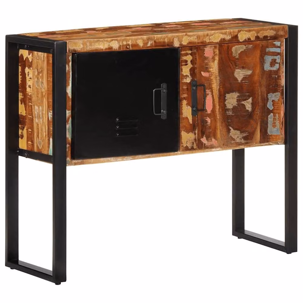 Berkfield Home Multicolour Decorative Console Cabinet in Solid Wood, W/D/H: 90 x 35 x 75 cm – 1