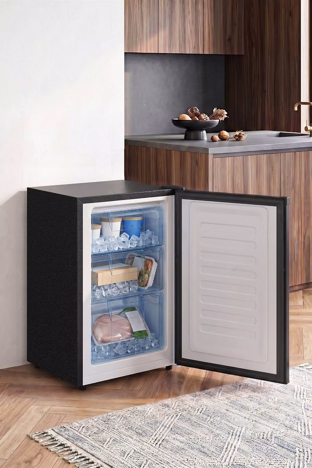 Living and Home 46L Freestanding Upright Freezer in Black – 5