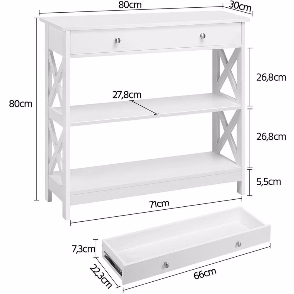 EONLION Modern White Slim Console Table for Hallway, Bedroom or Home Office – 2