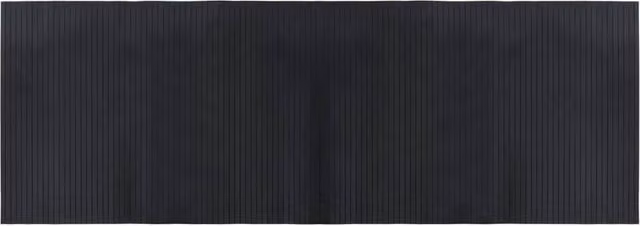 Berkfield Home Rectangular Bamboo Rug in Black, W: 70 cm, L: 200 cm
