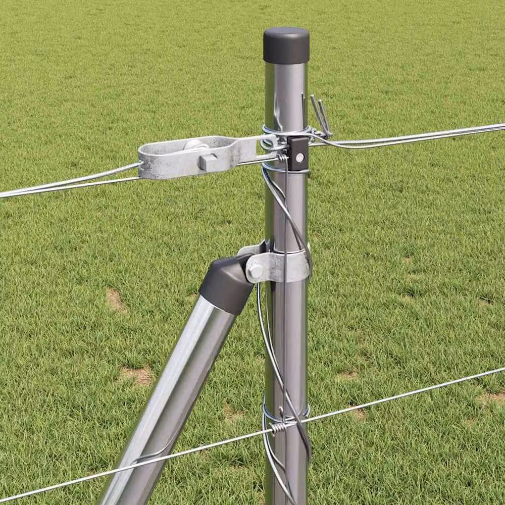Berkfield Home Modern Field Fence, Galvanised Steel, Silver, 1 x 50 m – 3