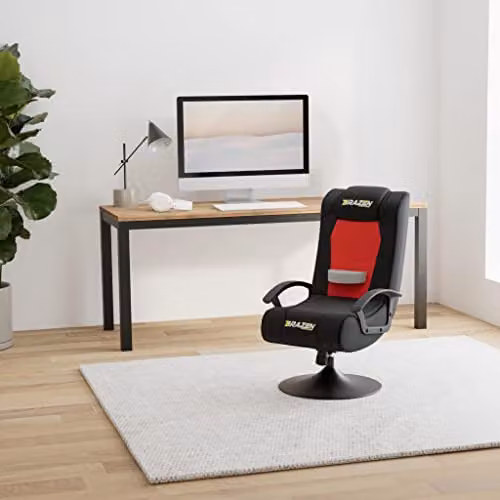 BraZen Stag 2.1 Bluetooth Surround Sound Gaming Chair in Red, W/D/H: 68 x 94 x 54 cm – 2
