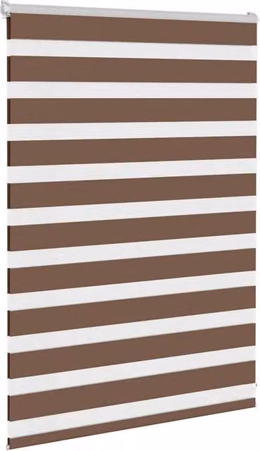 Berkfield Home Elegant Zebra Blind in Brown, W: 110 cm, H: 100 cm, Polyester Fabric