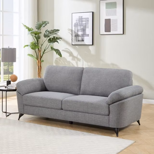 More4Homes Malmo Scandinavian Style Fabric Sofa Set in Grey, Width: 212 cm