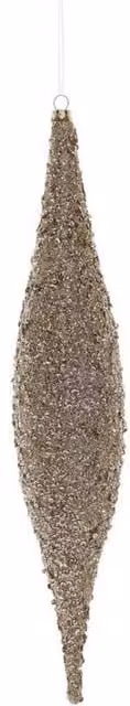 KDMD Glitter Drop Hanging Christmas Pendant Decorations, Gold and Grey, 2 Pack