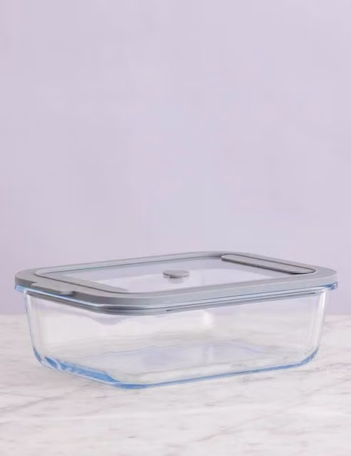 Kilner Set of 2 Vacuum Glass Storage Boxes, 1.5 l, Transparent