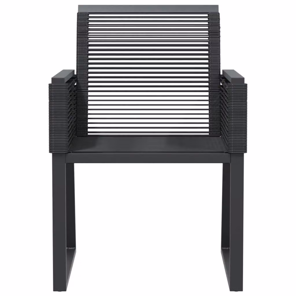 Berkfield Home Set of 2 Black Poly Rattan Garden Chairs with Armrests and Powder Coated Steel Frame – 5