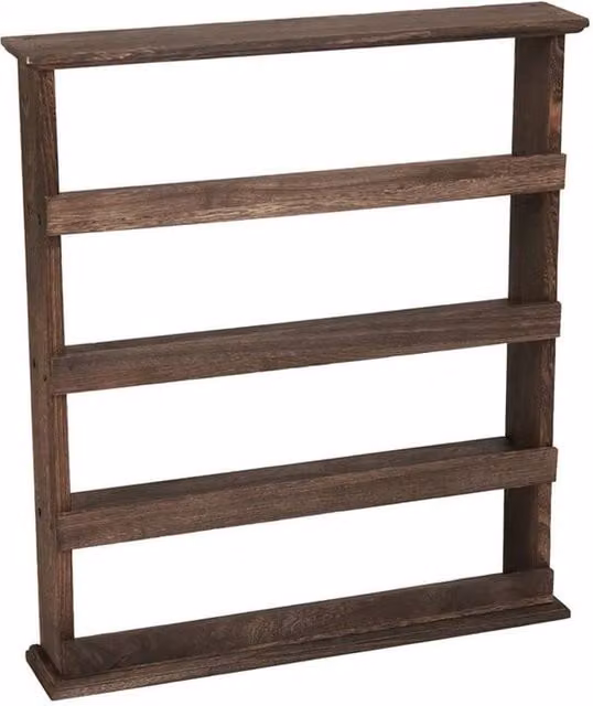 NESTLUNE 4-Tier Rustic Wooden Floating Wall Mounted Display Shelf in Brown, W/D/H: 100 x 100 x 100 cm