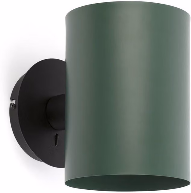 Faro Guadalupe Wall Light in Black and Green with E27 Socket