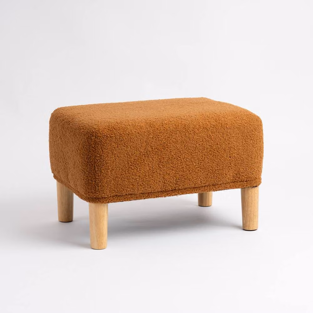 Scottish Everlastings Ltd Caramel Boucle Foot Stool in Brown, W/D/H: 33 x 33 x 48 cm – 3