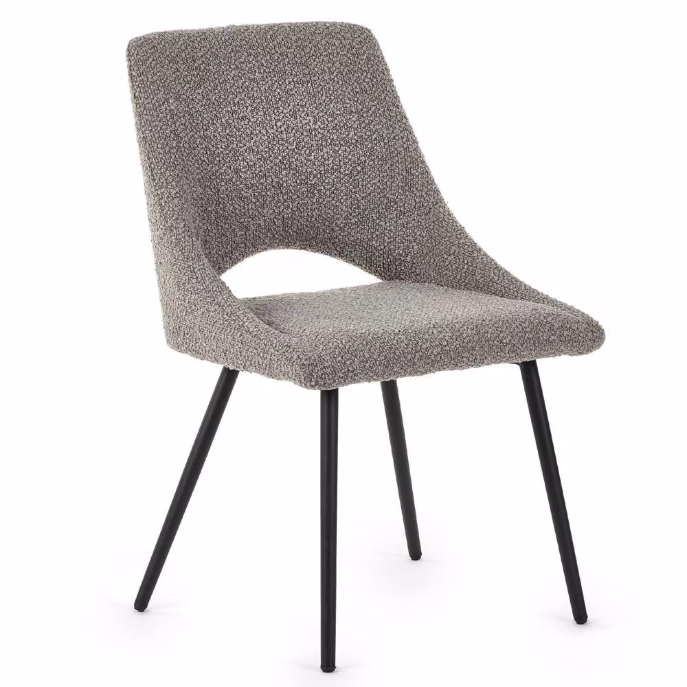 Cheshire Norbury Set of 2 Grey Boucle Modern Upholstered Dining Chairs – 2