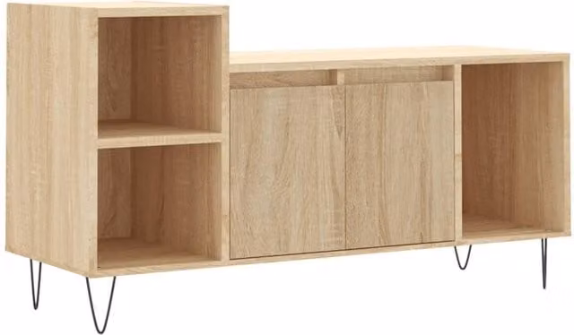 Berkfield Home TV Cabinet in Sonoma Oak Brown, W/D/H: 100 x 35 x 55 cm