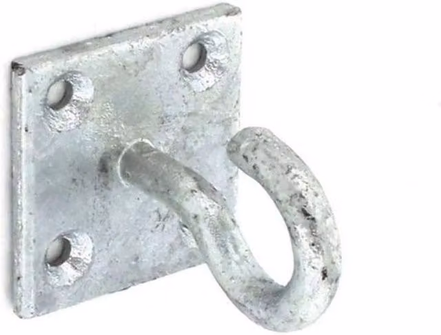 Securit Galvanised Metal Hook On Plate in Silver