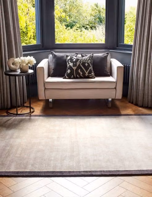 Asiatic Blade Woven Viscose Rug in Grey Charcoal Rectangular Modern Style